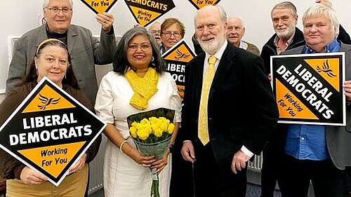 Smita Rajesh, Mike Hibbs and Lib Dem Campaigners